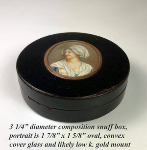 Charming Antique French Risqué "Naughty" Portrait Miniature Snuff Box, c.1770s