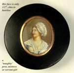 Charming Antique French Risqué "Naughty" Portrait Miniature Snuff Box, c.1770s