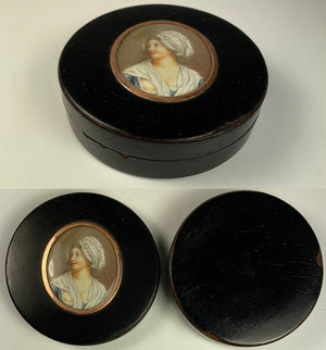 Charming Antique French Risqué "Naughty" Portrait Miniature Snuff Box, c.1770s