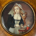 RARE Antique c.1780 French "Naughty" Portrait Miniature, Comtesse de la Mott and Pet Monkey, Snuff Box