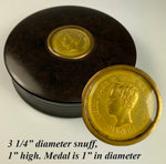 Antique French Portrait Miniature Medal Snuff Box, Henri d'Artois, King of France at 10, c.1830