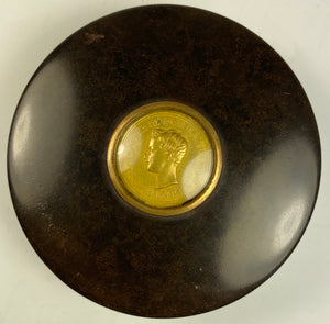 Antique French Portrait Miniature Medal Snuff Box, Henri d'Artois, King of France at 10, c.1830