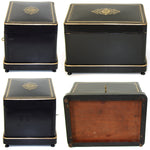 Antique French Napoleon III Palais Royal Marked 11" Cigar Box,Tantalus Casket, Presenter