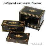 Antique French Napoleon III Palais Royal Marked 11" Cigar Box,Tantalus Casket, Presenter