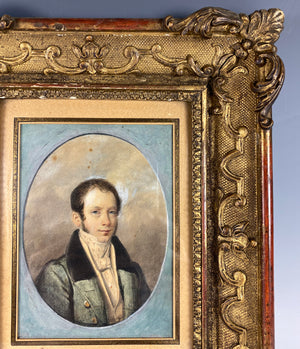 Jean-Françoise Gigoux, signed, dated 1827 French Portrait Miniature of an Important Magistrate, Avacate, Attorney