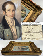 Jean-Françoise Gigoux, signed, dated 1827 French Portrait Miniature of an Important Magistrate, Avacate, Attorney