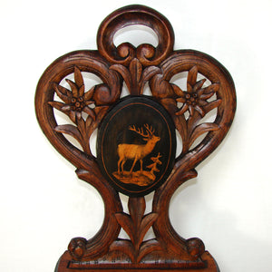 RARE! Antique Black Forest Carved Miniature, Salesman's Sample or Child Sized Chair, Musical