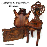 RARE! Antique Black Forest Carved Miniature, Salesman's Sample or Child Sized Chair, Musical