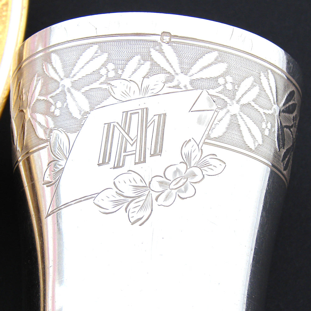 Antique French Sterling Silver Wine or Mint Julep Cup, Tumbler or Timbale