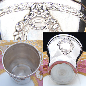 Antique French Sterling Silver Mint Julep Cup, Tumbler or "Timbale"