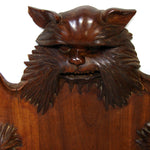 Charming Antique Asian Carved Teak(?) Bar or Serving Tray, 20.5" x 12.5", a Carved CAT