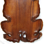 Charming Antique Asian Carved Teak(?) Bar or Serving Tray, 20.5" x 12.5", a Carved CAT