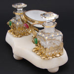 Antique French Napoleon III Palais Royal Style Perfume Stand, Caddy, Opaline Vide Poche