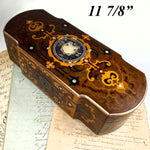 Incredible Antique French Napoleon III Marquetry Jewelry or Glove, Document Box 11 7/8"