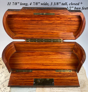 Incredible Antique French Napoleon III Marquetry Jewelry or Glove, Document Box 11 7/8"