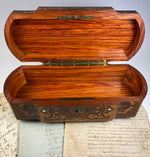 Incredible Antique French Napoleon III Marquetry Jewelry or Glove, Document Box 11 7/8"