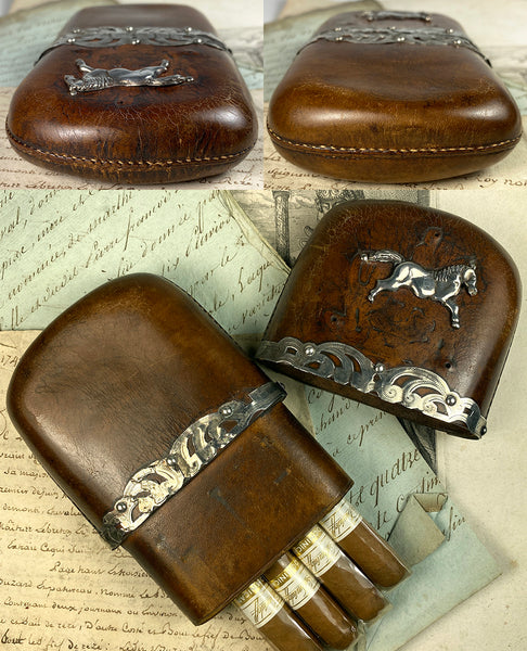Antique European Fine Leather Cigar Case or Money Pouch, Wallet, Expan –  Antiques & Uncommon Treasure