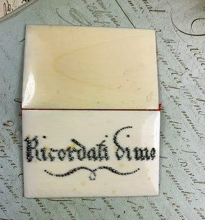 Antique 18th c. French Calling Card Holder, Case, Etui in Fine Ivory with Sterling Silver Pique