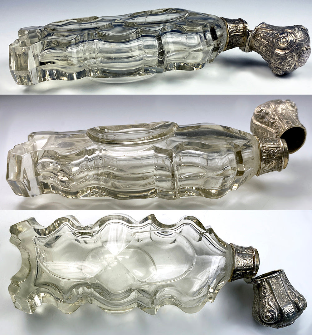 Antique 19th c. 4 5/8" Long Lay Down Perfume or Scent or salts Bottle, Flask, Flacon