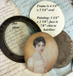 Antique c.1810 Dated, Artist Signed ID'd Portrait Miniature in Fine Gilt Bronze Frame