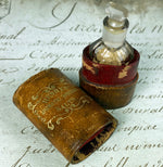 Antique French Scent or Salts Flask and Original Leather Etui, "Henry's" Vinaigrette Perfume