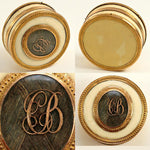 c.1750s 18K Gold Antique French Snuff Box, Hair Mourning, - Ivory and 18K to 24K yellow gold (tested)