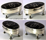 Antique English Sterling Silver and Tortoise Shell Dressing Box, Jewelry Box, Casket