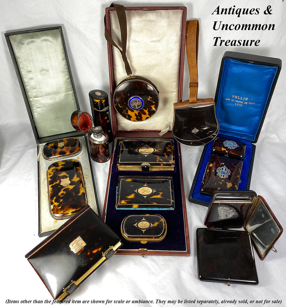 Boxed set: 2 Piece Set: Antique French Tortoise Shell Cigar Case & Coi ...