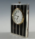 Fine c.1904 English Sterling & Tortoise Shell Travel Clock, Watch - Swiss - Running and keeping excellent time