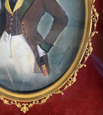 Antique Watercolor Portrait Gentleman in Tails, Cravat, Gilt Shadow Frame 13 1/4" x 11"