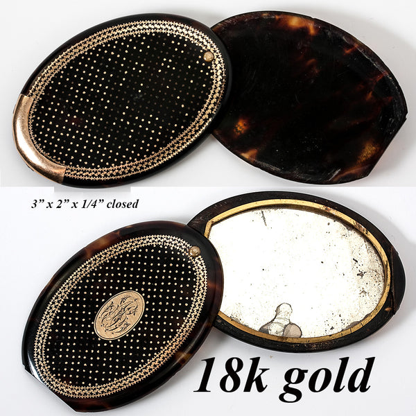 EXCEART Vintage Mirror Compact Travel Makeup Mirror Cosmetic Pocket Mirror  Mini Round Double-Sided Folding Cosmetic Makeup Purse Mirror for Travel or Purse  Antique Mirror Vintage Vanity Mirror