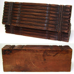 Antique Victorian Black Forest Carved 10.5" Box, Casket, Bundled Stalks