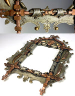 Pair, 2 Antique French Trench Art Frames, Spent Shells from Argonne Battle, 1916, Artist signed