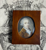 Superb Antique French Gem Portrait Miniature, Handsome c.1750-70s Gentleman, 18th c.