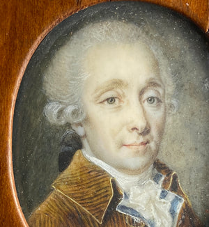 Superb Antique French Gem Portrait Miniature, Handsome c.1750-70s Gentleman, 18th c.