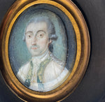 Unique c1740s French Portrait Miniature, Double-painted, Gentleman with Powdered Hair