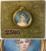 Antique French Portrait Miniature by Gabriel Paul GUILLOT (1850-1914), Young Beauty