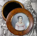 Antique French Empire c.1800-1810 Portrait Miniature Snuff Box, Red Coral Tiara, Jewelry