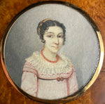 Antique French Empire c.1800-1810 Portrait Miniature Snuff Box, Red Coral Tiara, Jewelry