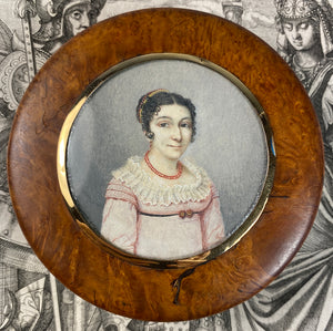 Antique French Empire c.1800-1810 Portrait Miniature Snuff Box, Red Coral Tiara, Jewelry