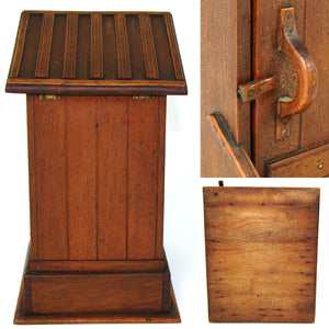 Delightful Antique French Carved Wood Smoker's Box, Cigar Presenter, an OUTHOUSE !