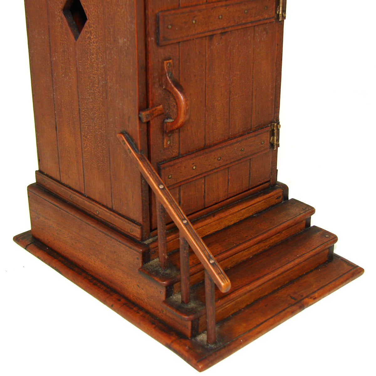 Delightful Antique French Carved Wood Smoker's Box, Cigar Presenter, an OUTHOUSE !