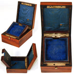 Superb Antique French Napoleon III Pocket Watch or Jewelry Casket, Kingwood Marquetry