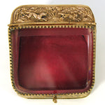 Lovely Antique French Napoleon III Pocket Watch Display Box, Casket, Figural Hunt Theme