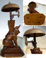 Rare Antique Swiss Black Forest Gnome is a 19th Century Dinner or Servant Bell