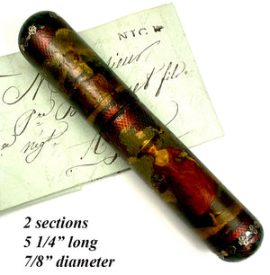 Rare Antique French 18th Century Billet Doux, Love Notes Etui in Vernis Martin, Louis XVI Era