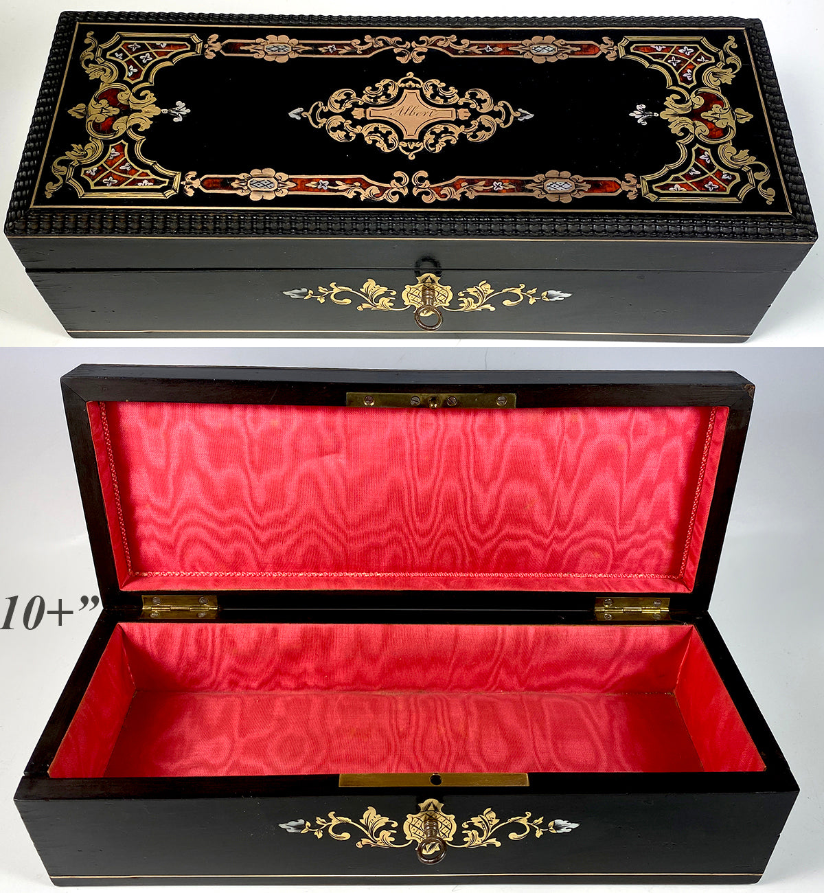 Fine Antique French Louis-Philippe to Napoleon III Ebaniste's Boulle Box, Coffret Excellent