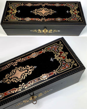 Fine Antique French Louis-Philippe to Napoleon III Ebaniste's Boulle Box, Coffret Excellent