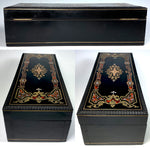 Fine Antique French Louis-Philippe to Napoleon III Ebaniste's Boulle Box, Coffret Excellent