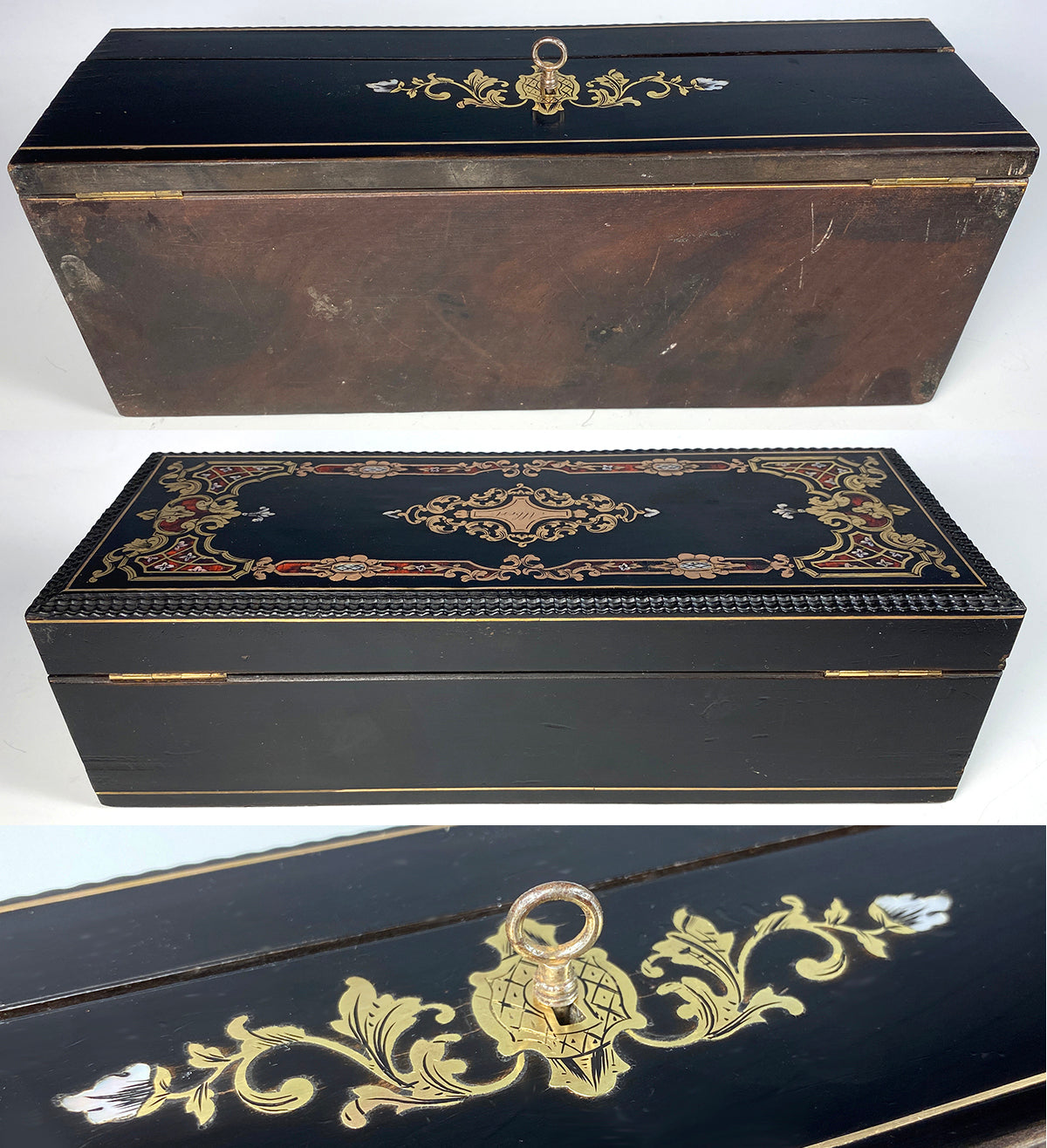 Fine Antique French Louis-Philippe to Napoleon III Ebaniste's Boulle Box, Coffret Excellent